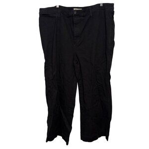 Madewell Emmett Wide-Leg Crop Pants Black Size 36T